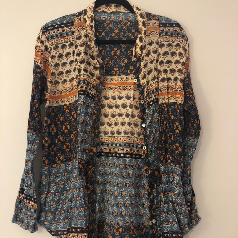 Free People Linen Blouse